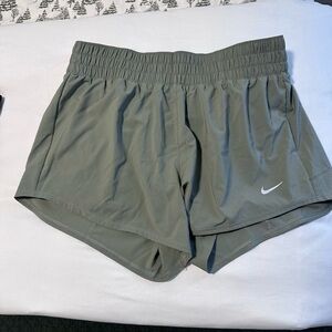 Nike Women's Dri-Fit Olive Athletic Shorts - Medium